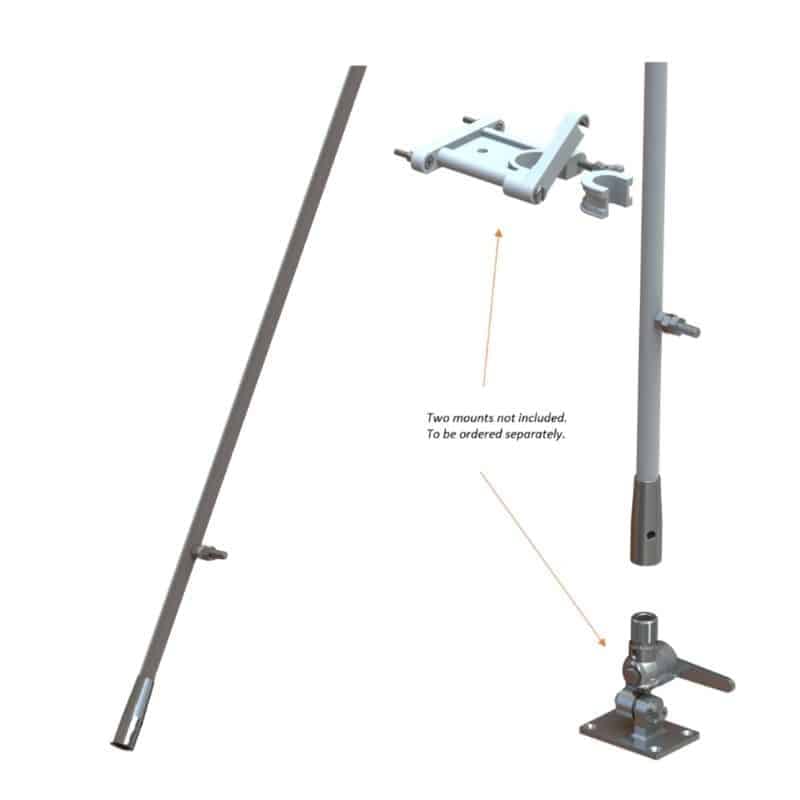 7m two-part LF/HF Fibreglass Antenna with 1”-14NF threaded base HF701 TX/RX